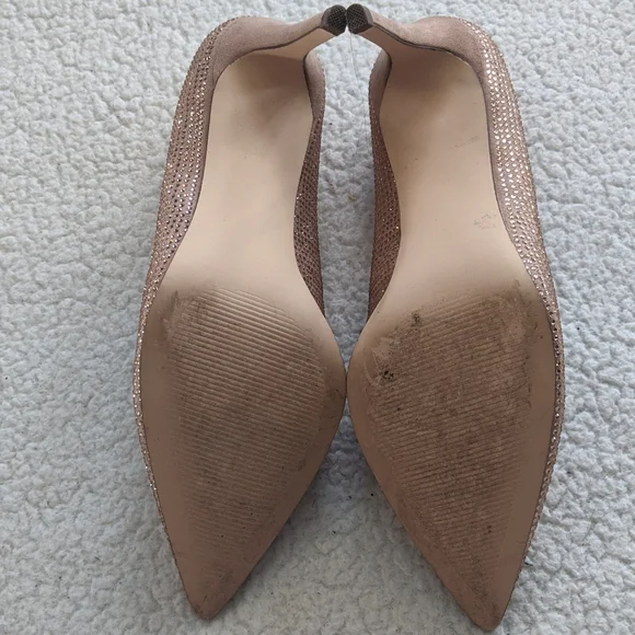 14 & Union rold gold glitter crystal heels - Picture 6 of 7